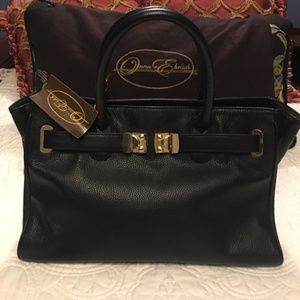 ONNA EHRLICH Maya Leather Tote Satchel Bag Handbag